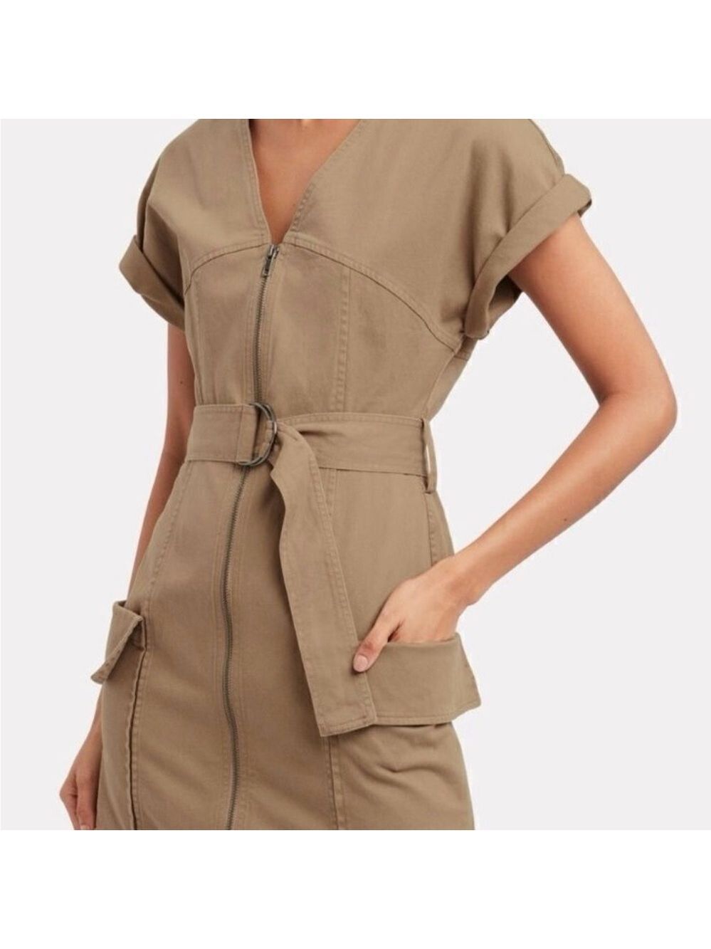 A.L.C. Bellamy twill belted dress, L - Picture 3 of 5